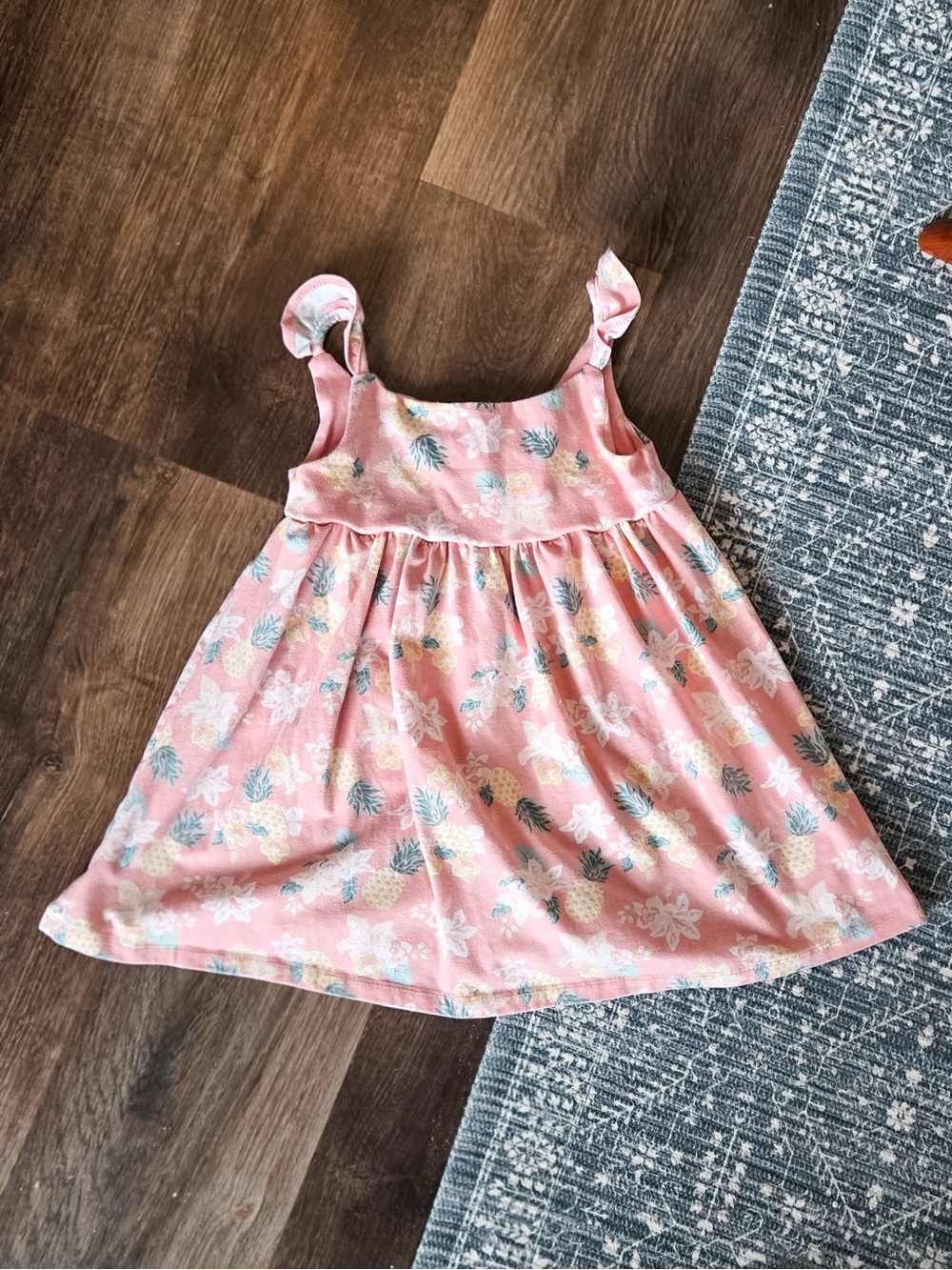 Girls Pink Pineapple Print Sundress